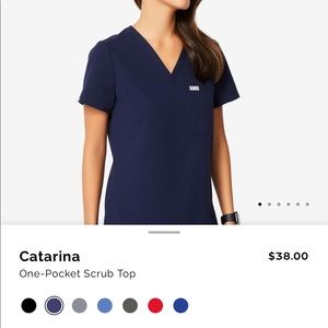 Figs Catarina 1 pocket scrub top size L navy